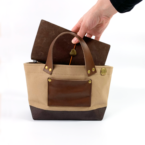 The Superior Labor Engineer Bag Petite - Khaki with Leather Bottom