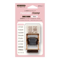Midori Paintable Rotating Stamp Brown Ink - Days of the Week
