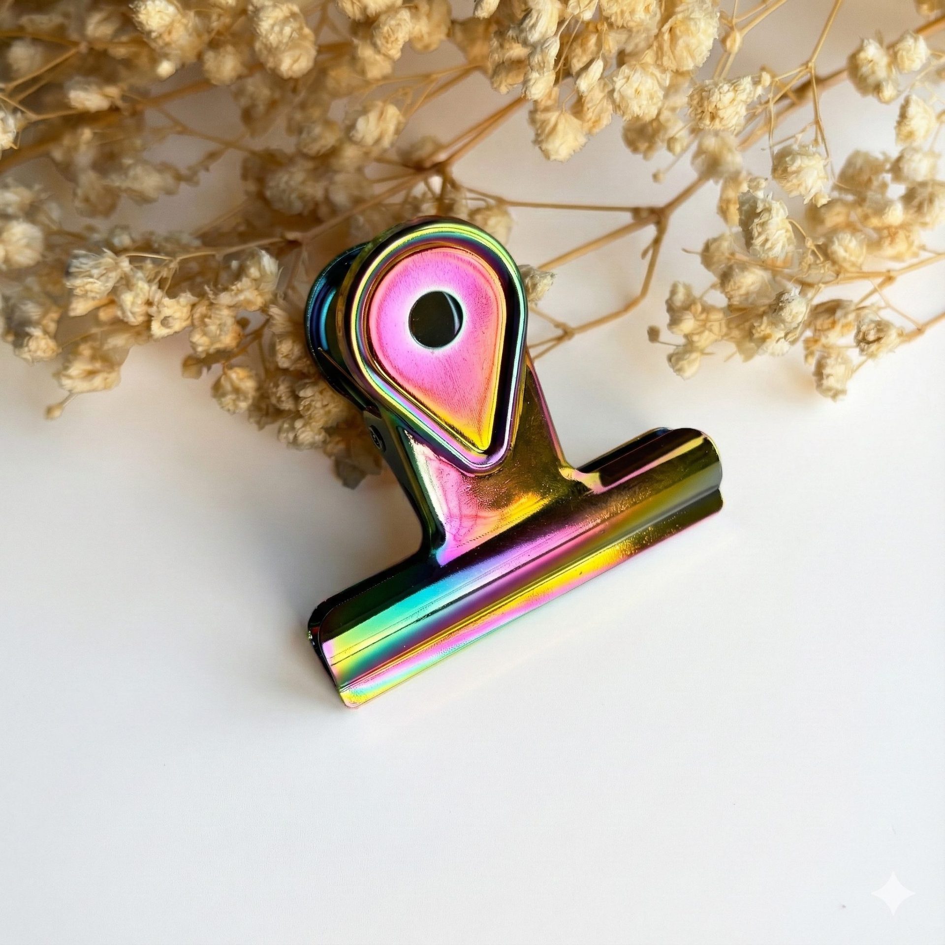 Rainbow Iridescent Binder Clip (single clip)
