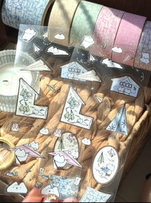 Mewmewbeam Sticker Sheet - Paper Airplane