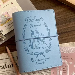 Molinta PU Ring Binder Cover - Grey-Blue Cat (M5)