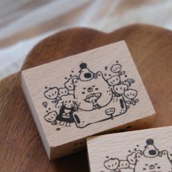 Eileen Tai Rubber Stamp - Flower Bear & Girl