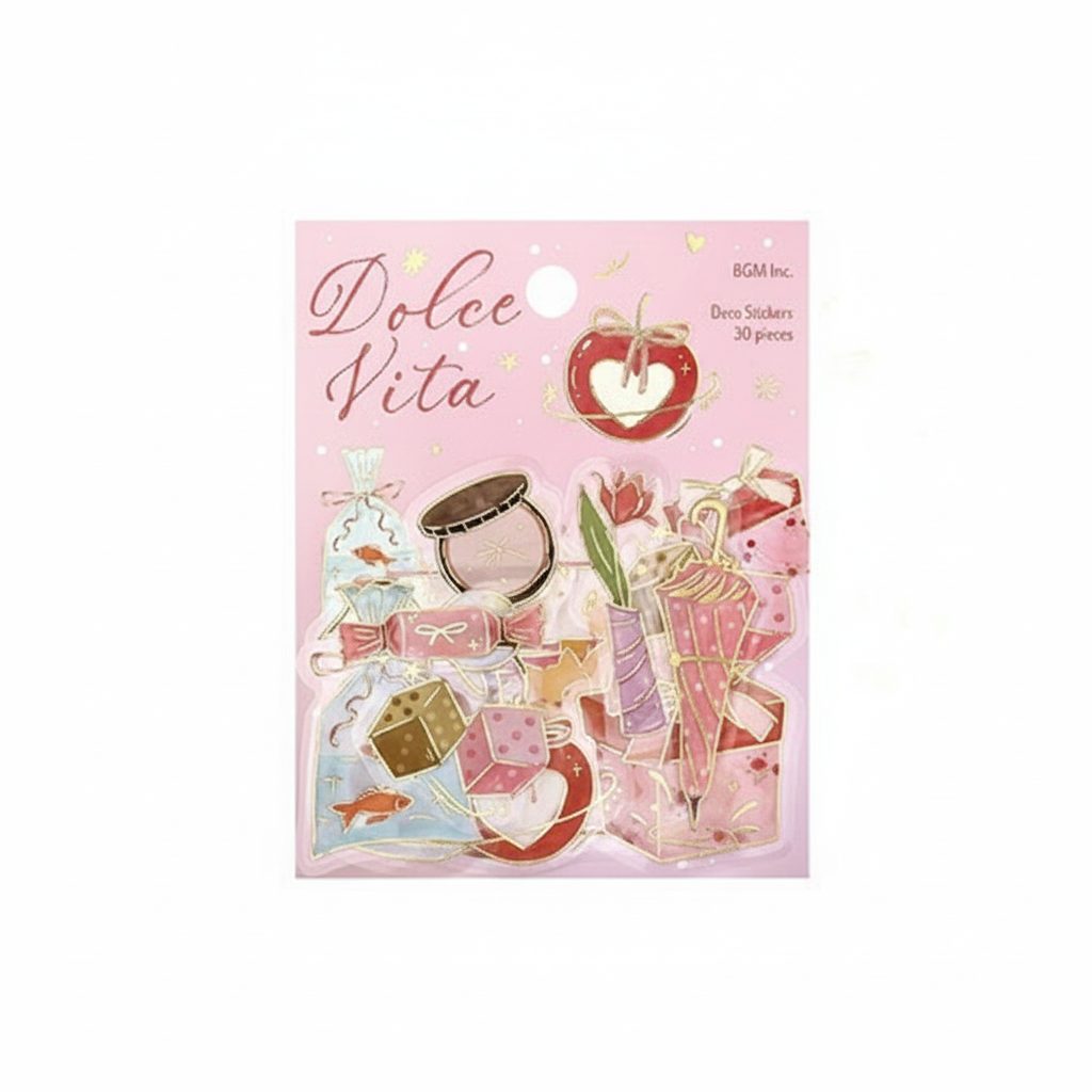 BGM Foil-Stamped Clear Stickers – Dolce Vita – Gift Day