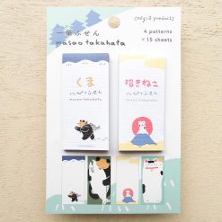 Cozyca Sticky Notes – Bear & Beckoning Cat