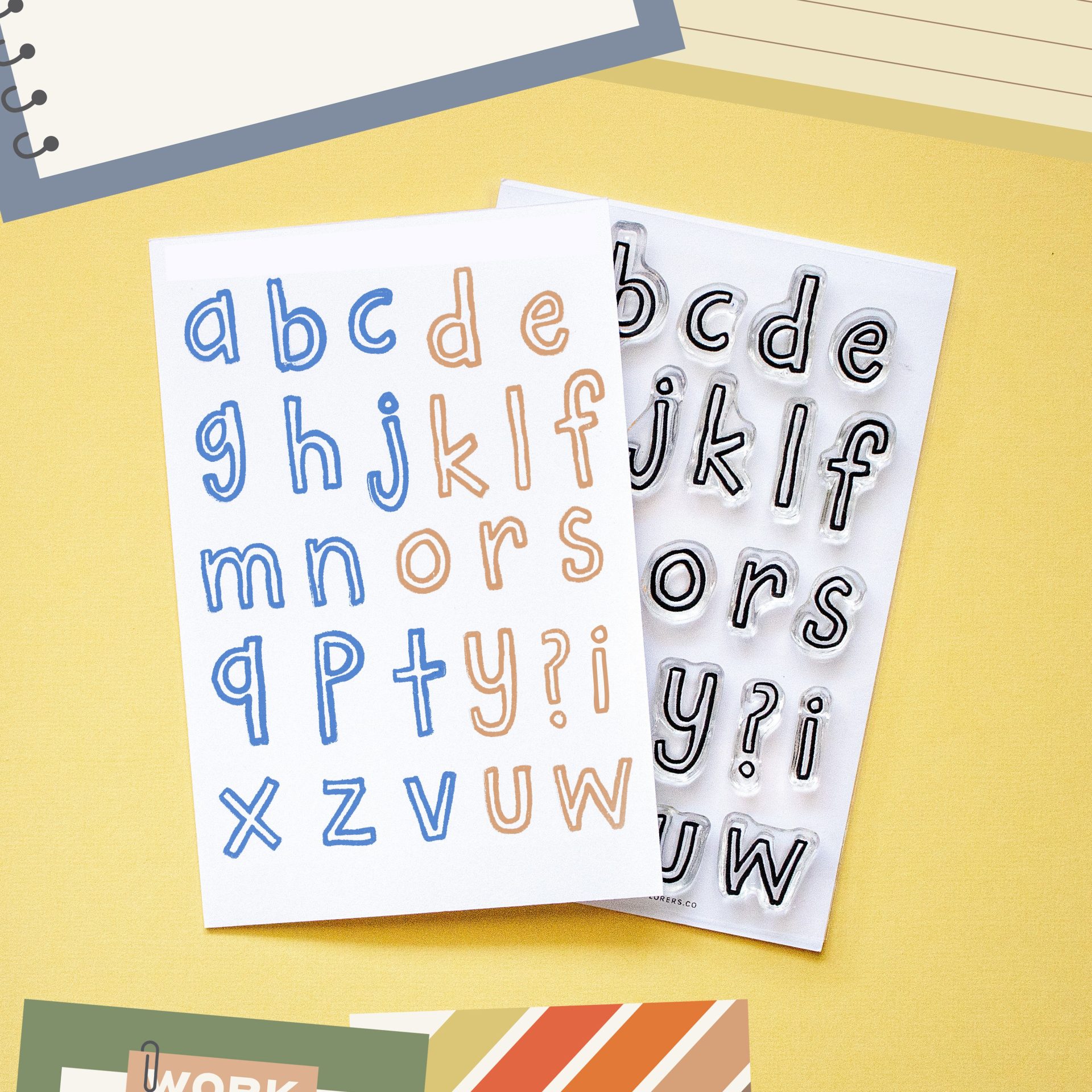 Everyday Explorers Co. Clear Stamp Set – Cheeky Lowercase Alphabet