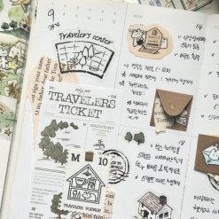 Mewmewbeam Memo Pad - World Map 018 Travelers Ticket - gallery