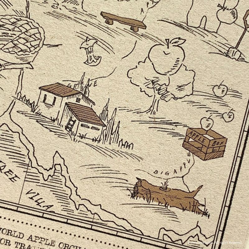 Mewmewbeam Postcard World Map 016 - The Land of Apple Tree