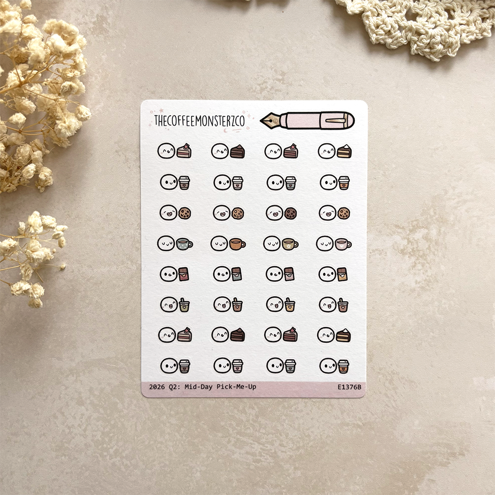 The Coffee Monsterz Co Q2 Mid-Day Pick-Me-Up Stickers